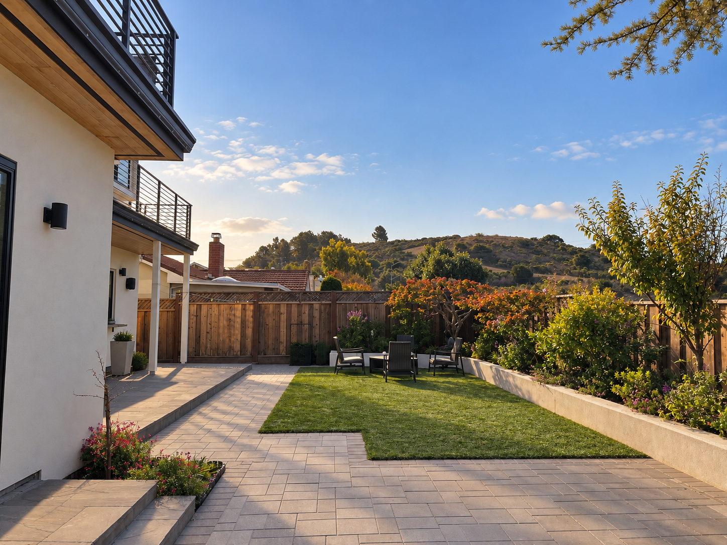 Outdoor living at Belmont 2nd Story Addition, Belmont, California