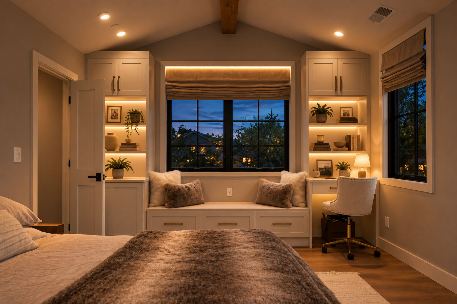 Bedroom at Burlingame New Construction, Burlingame, California