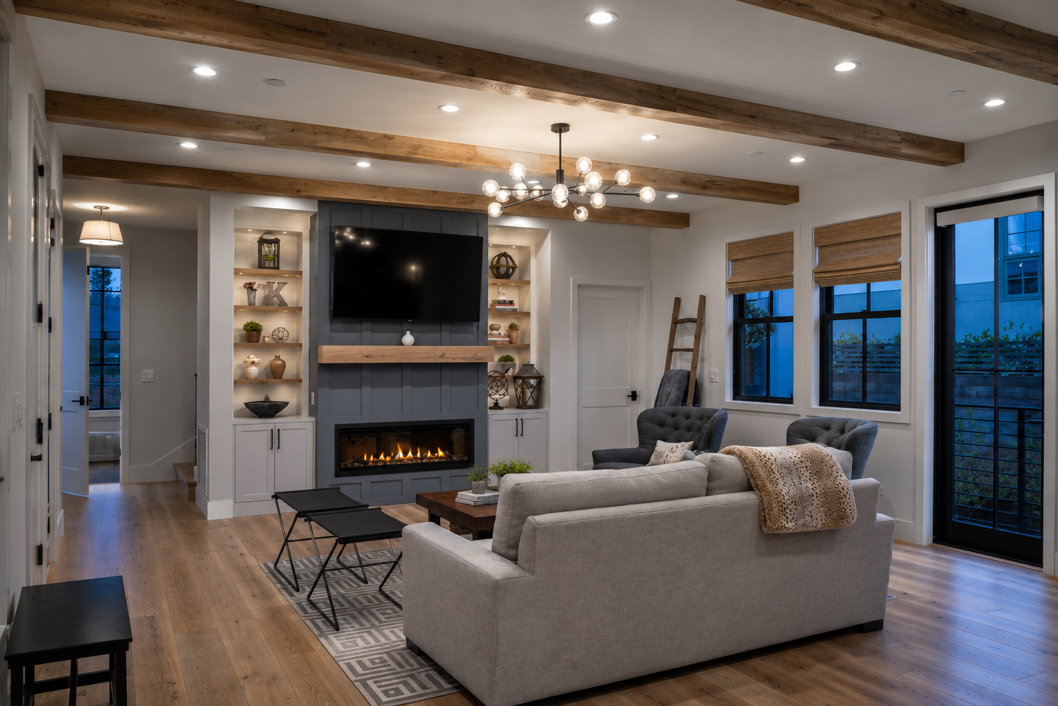 Living room at Burlingame New Construction, Burlingame, California