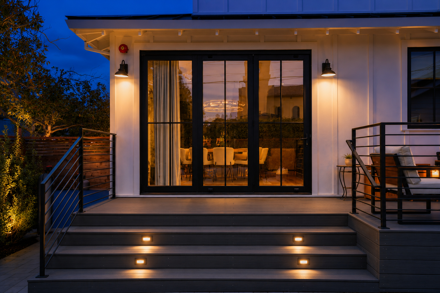Outdoor living at Burlingame New Construction, Burlingame, California