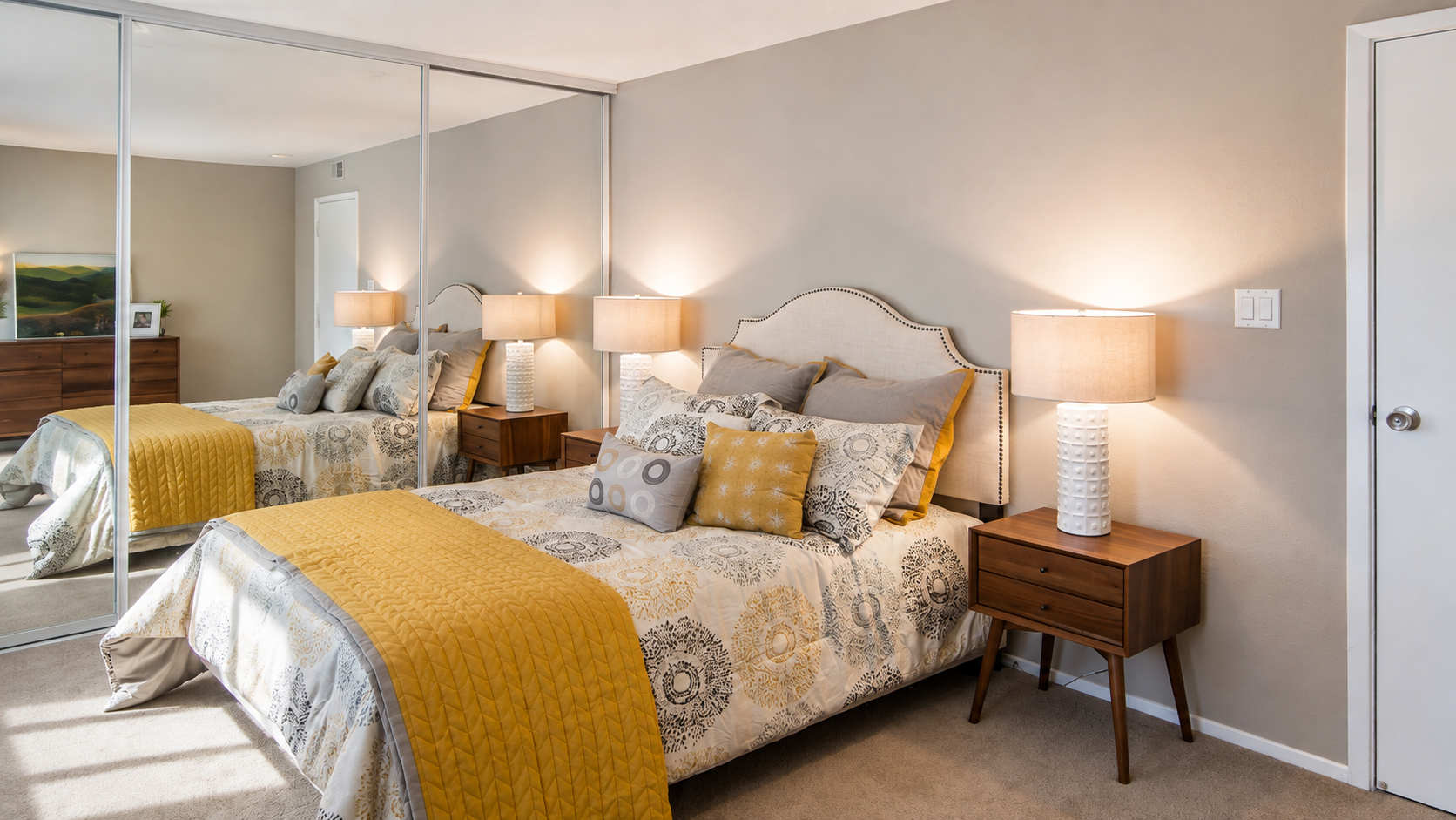 Bedroom at Clubview Apartments, South San Francisco, California