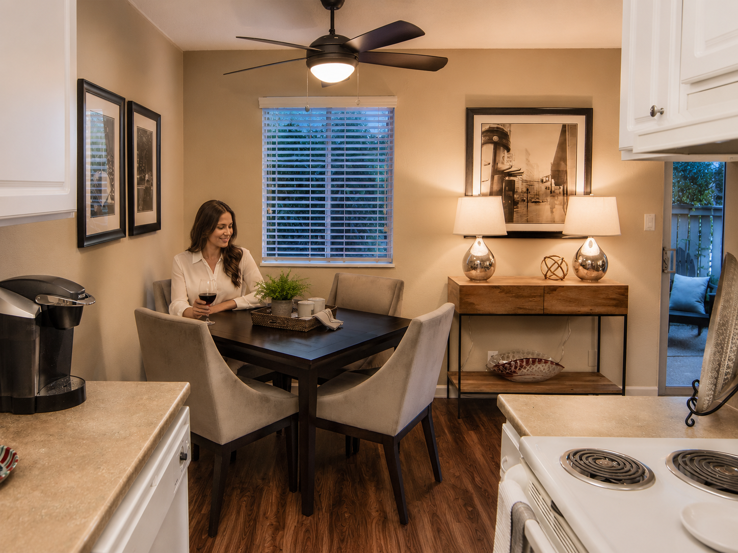 Dining room at Madera Valley Model Home, Corte Madera, California
