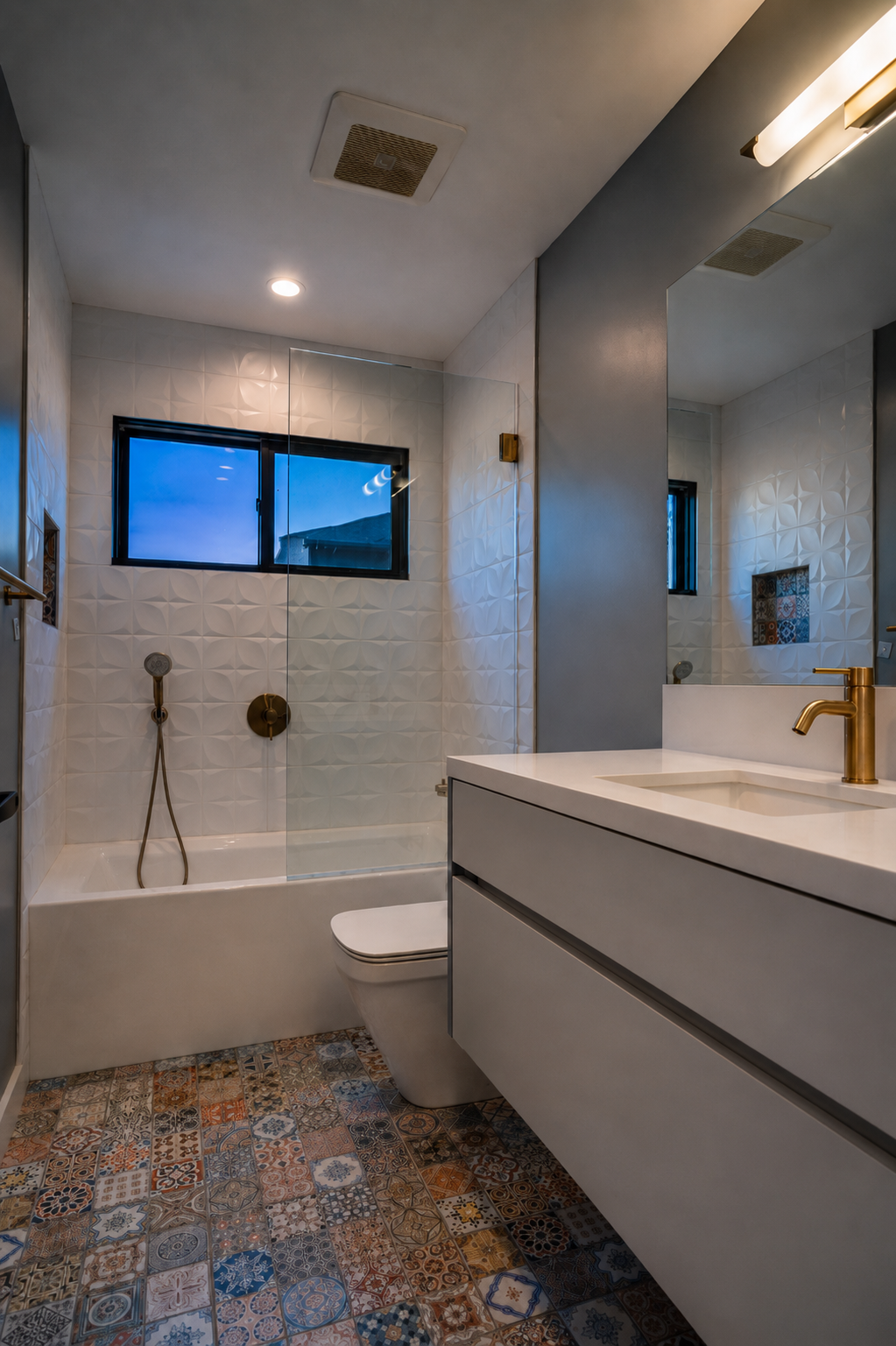 Bathroom at San Bruno Transformation, San Bruno, California