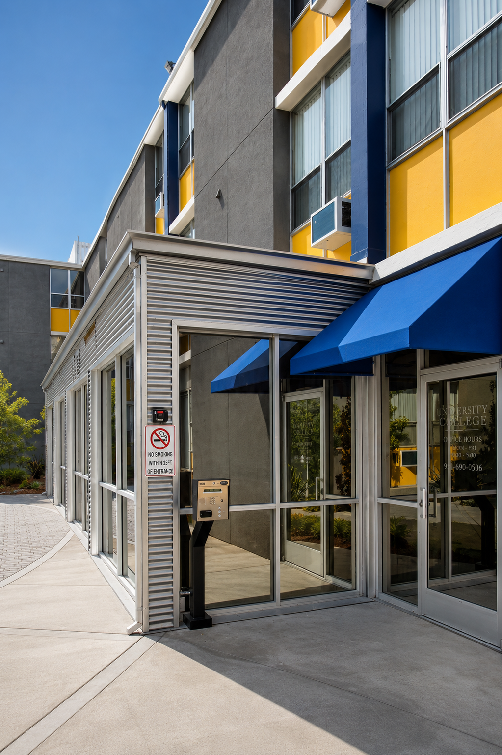Arrival at University Village, Hayward, California