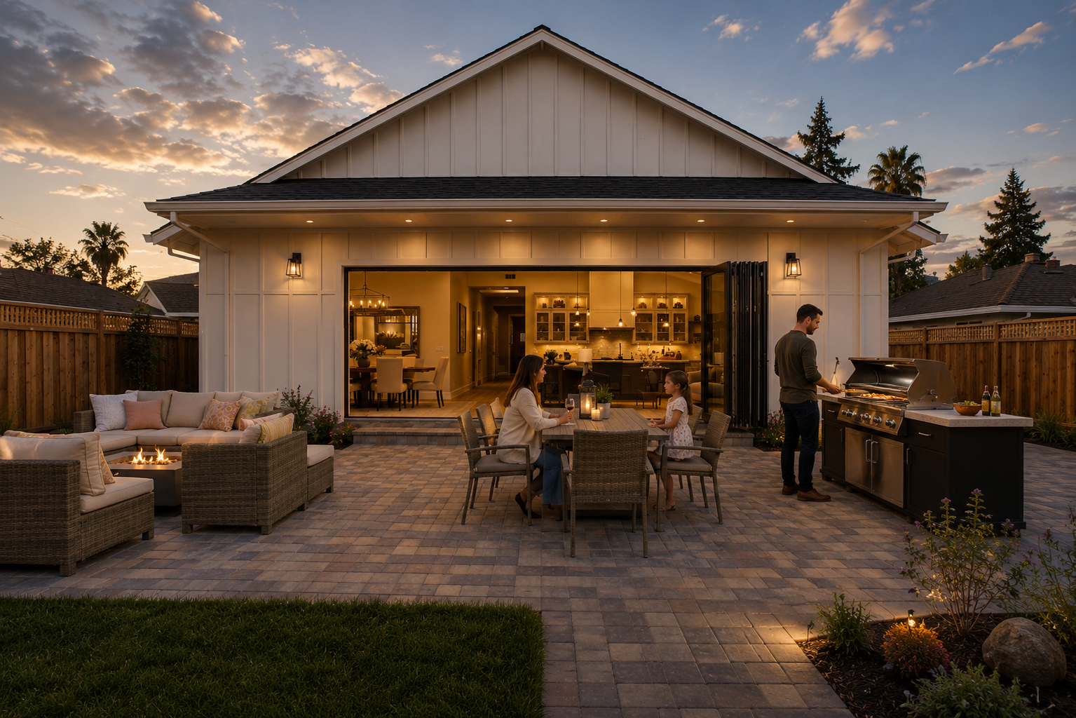 Outdoor living at Willow Glen Modern Farmhouse, Willow Glen, San Jose