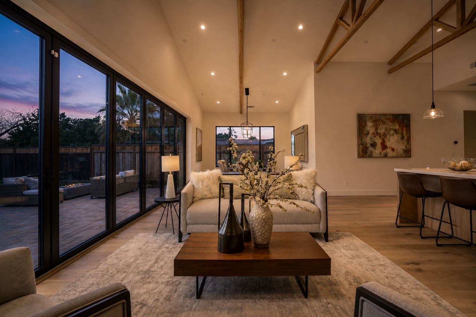 Living room at Willow Glen Modern Farmhouse, Willow Glen, San Jose