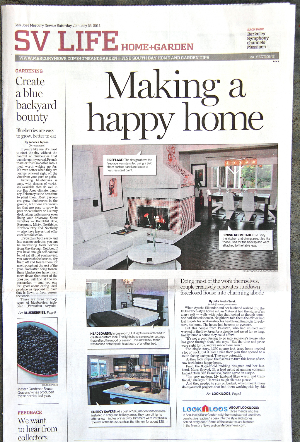 San Jose Mercury News: Making a Happy Home, page 1